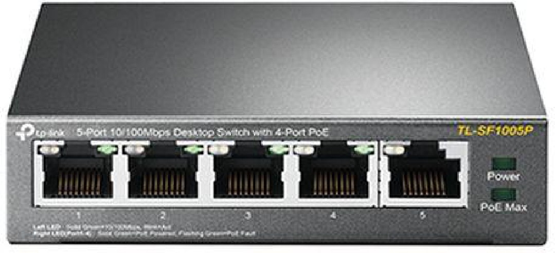 5 Port 10/100 Mbps Desktop Switch with 4 Port PoE